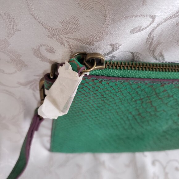 L.K. Berlin Genuine leather Green apple python snakeskin-like clutch - Picture 8 of 8
